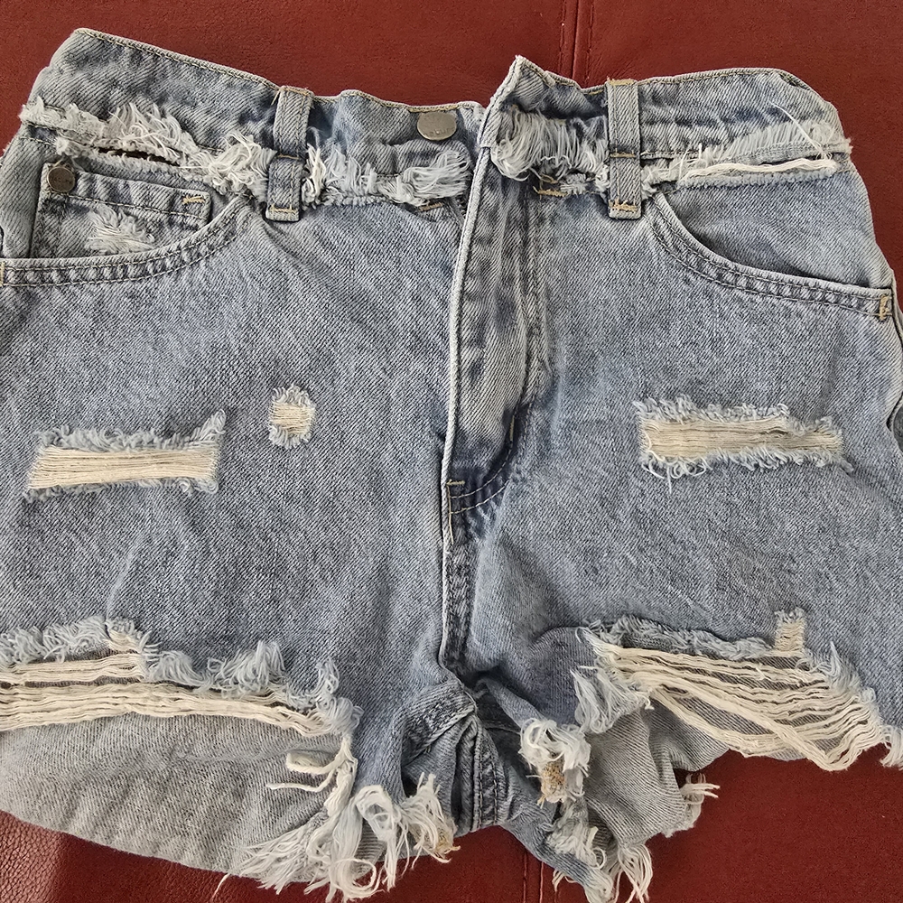 Distressed Denim Shorts